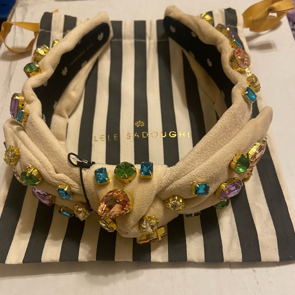 Lele Sadoughi Veronica Bow Pastel Latte Headband